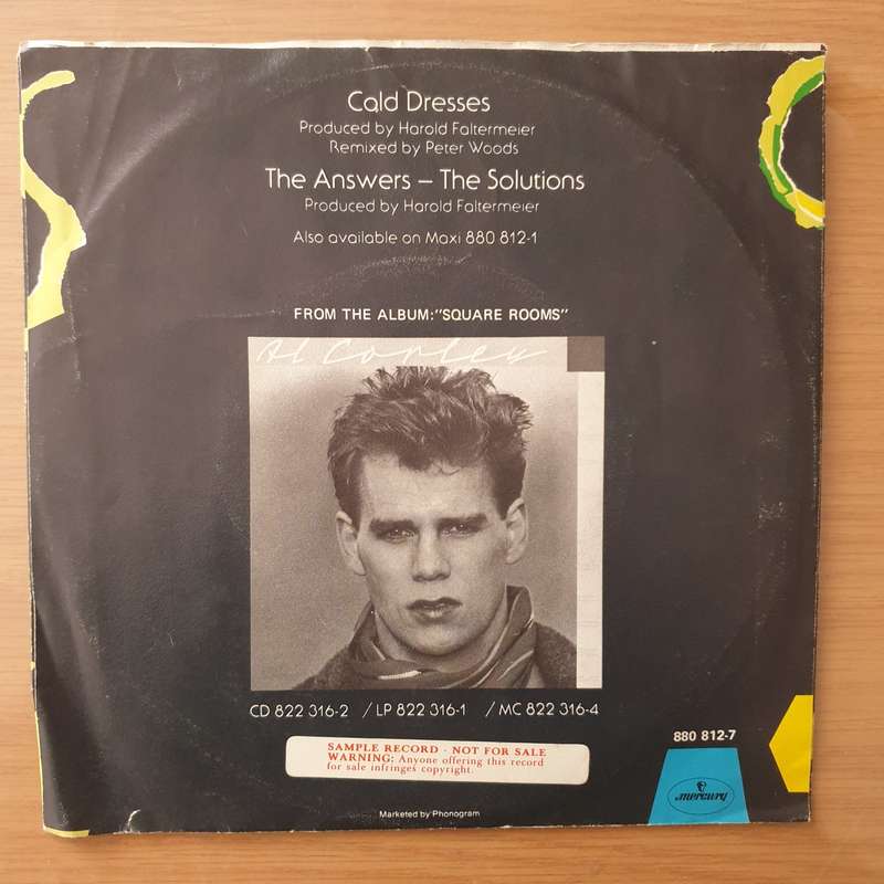 Al Corley  Cold Dresses - Vinyl 7" Record - Very-Good+ Quality (VG+) (verygoodplus)