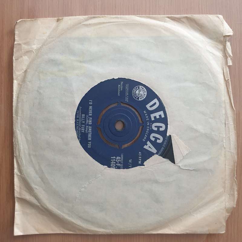 Billy Fury  I'd Never Find Another You / Sleepless Nights - Vinyl 7" Record - Very-Good+ Quali...