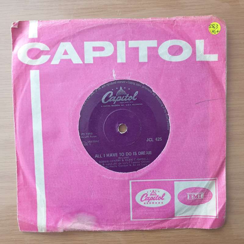 Bobbie Gentry & Glen Campbell  All I Have To Do Is Dream / Walk Right Back - Vinyl 7" Record -...