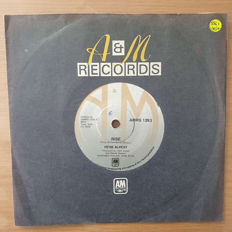 Herb Alpert  Rise - Vinyl 7" Record - Very-Good+ Quality (VG+) (verygoodplus)