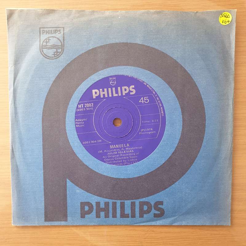 Julio Iglesias  Manuela - Vinyl 7" Record - Very-Good+ Quality (VG+) (verygoodplus)