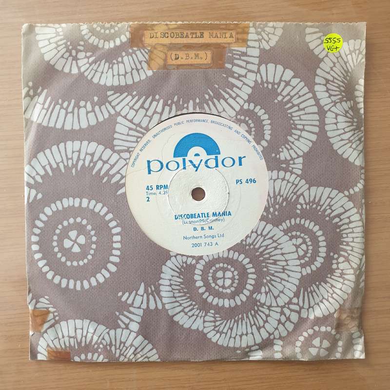 D.B.M.  Discobeatle Mania - Vinyl 7" Record - Very-Good+ Quality (VG+) (verygoodplus)