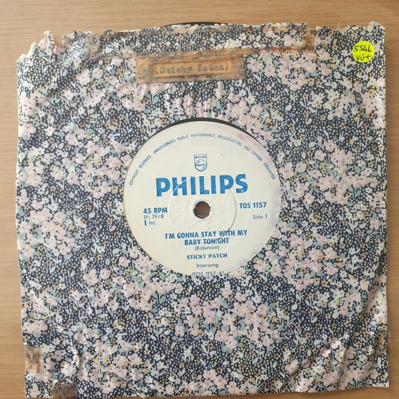 Sticky Patch  I'm Gonna Stay With My Baby Tonight (Rhodesia) - Vinyl 7" Record - Very-Good+ Qu...