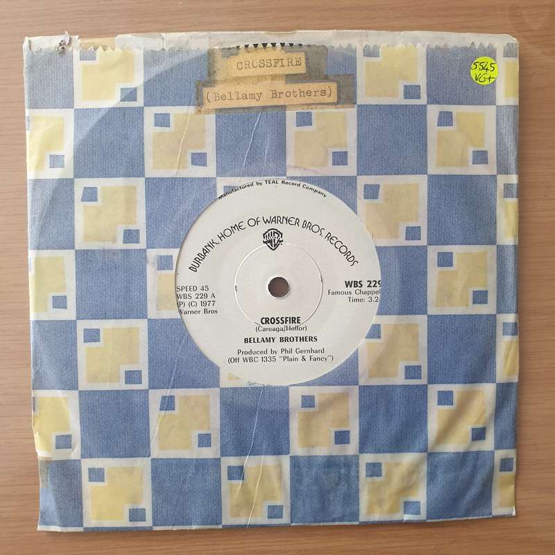 Bellamy Brothers  Crossfire (Rhodesia) - Vinyl 7" Record - Very-Good+ Quality (VG+) (verygoodp...