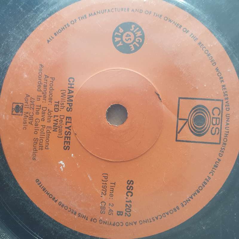 Ted Lynn - Thanks For The Mem'ries - Vinyl 7" Record - Very-Good+ Quality (VG+) (verygoodplus)