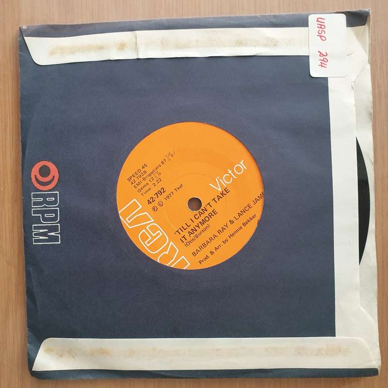 Barbara Ray & Lance James  After The Fire Is Gone - Vinyl 7" Record - Very-Good+ Quality (VG+)...
