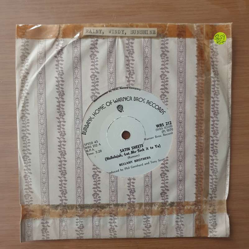 Bellamy Brothers  Satin Sheets / Rainy, Windy, Sunshine (Rhodesia) - Vinyl 7" Record - Very-Go...