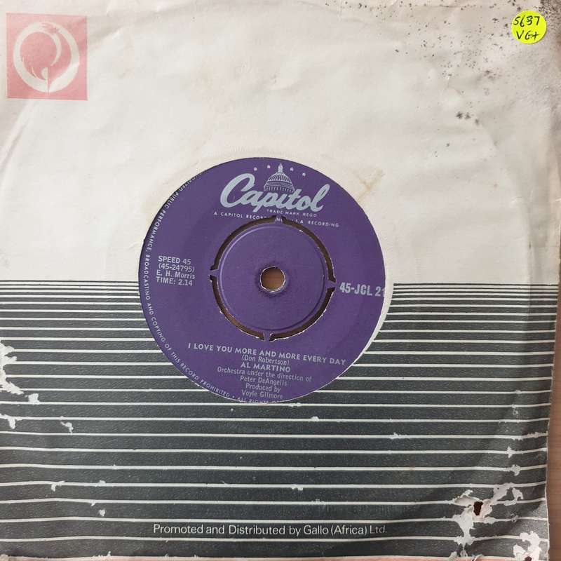 Al Martino  I Love You More And More Every Day - Vinyl 7" Record - Very-Good+ Quality (VG+) (v...