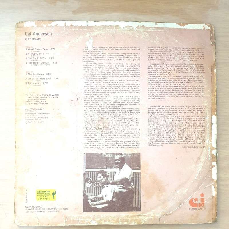 Cat Anderson  Cat Speaks - Vinyl LP Record - Good Quality (G) (good)