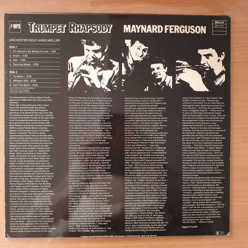 Maynard Ferguson  Trumpet Rhapsody - Vinyl LP Record - Very-Good+ Quality (VG+) (verygoodplus)