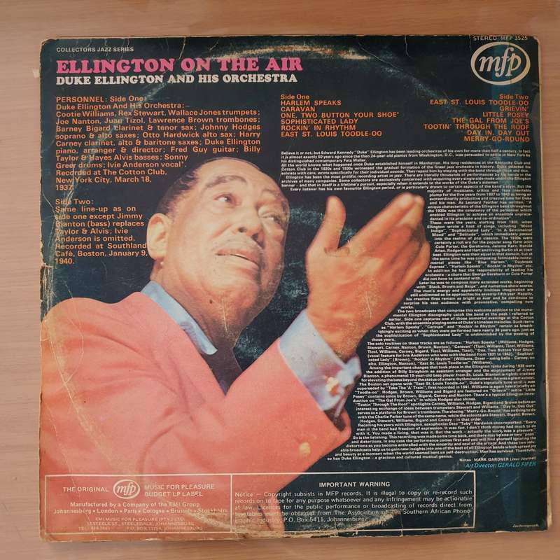 Duke Ellington And His Orchestra  Ellington On The Air - Vinyl LP Record - Very-Good Quality (...