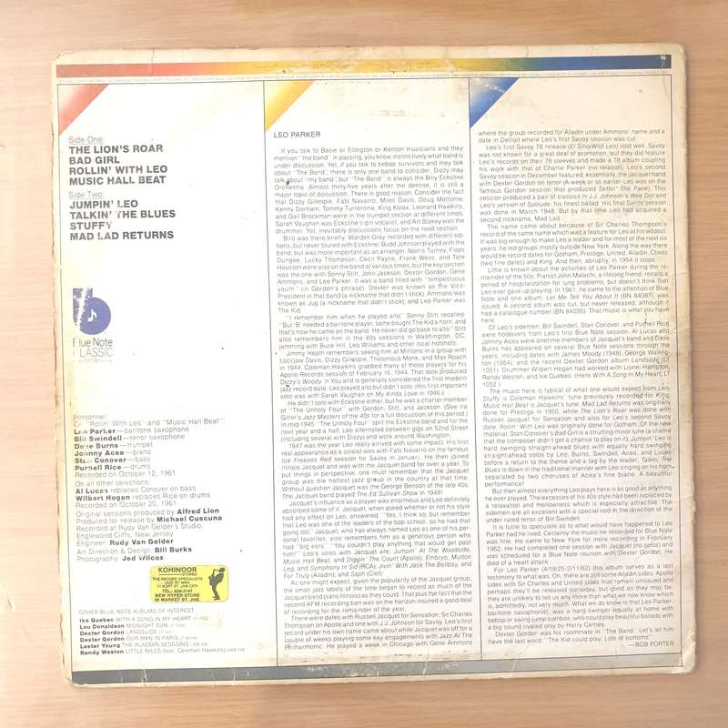 Leo Parker  Rollin' With Leo - Vinyl LP Record - Good+ Quality (G+) (gplus)