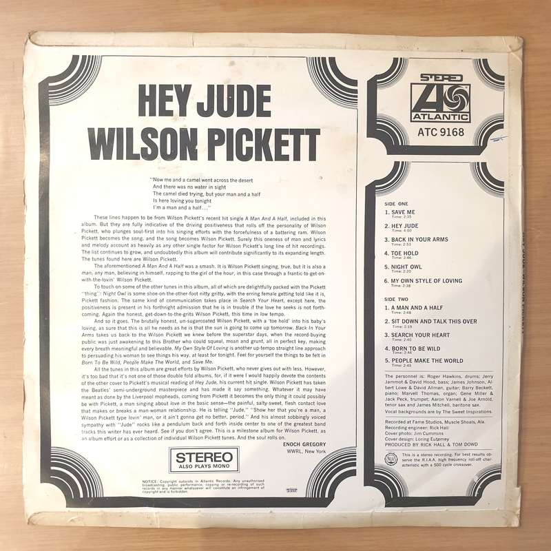 Wilson Pickett  Hey Jude - Vinyl LP Record - Very-Good- Quality (VG-) (verygoodminus)