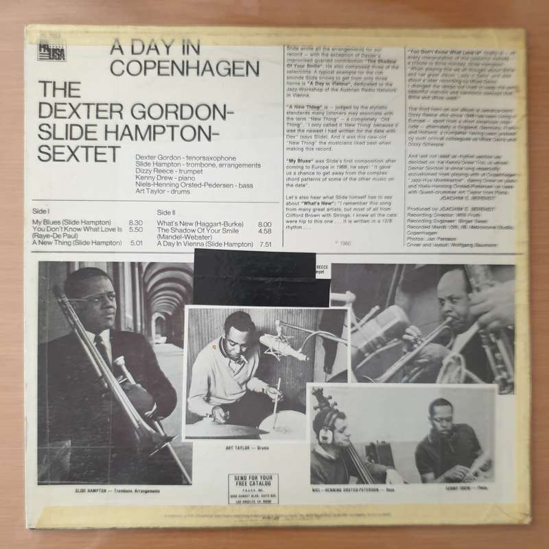 Dexter Gordon & Slide Hampton  A Day In Copenhagen - Vinyl LP Record - Very-Good+ Quality (VG+...