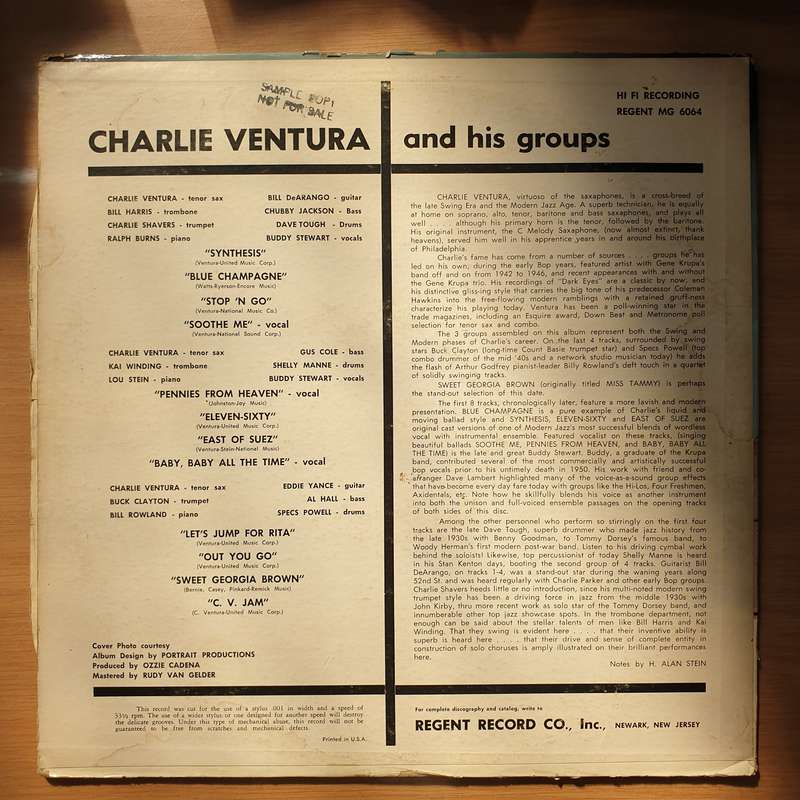 Charlie Ventura  East Of Suez - Vinyl LP Record - Very-Good+ Quality (VG+) (verygoodplus)