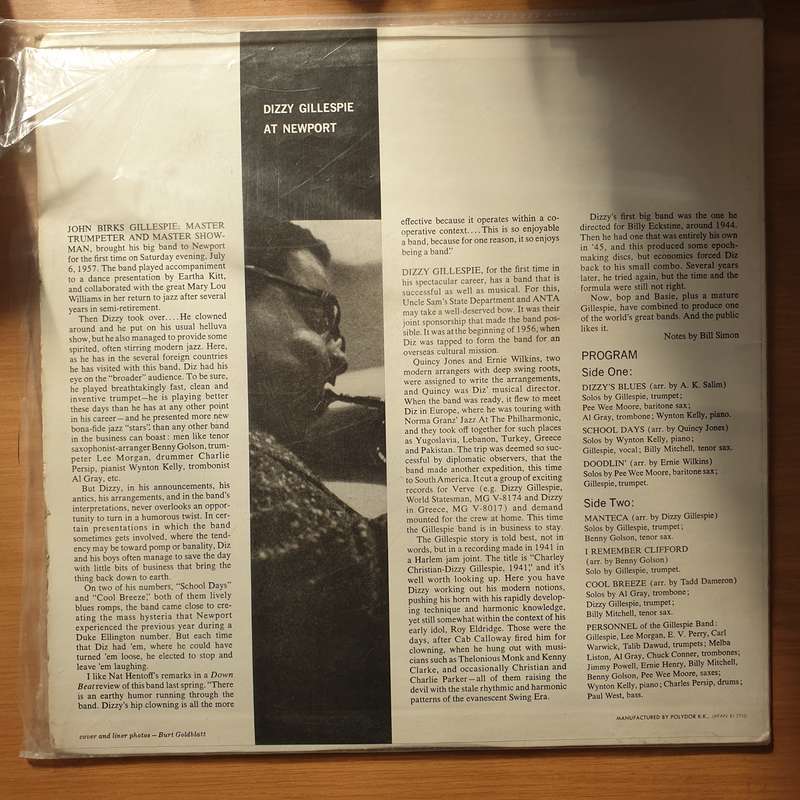 Dizzy Gillespie  At Newport (Japan Pressing) Vinyl LP Record - Very-Good+ Quality (VG+) (ve...