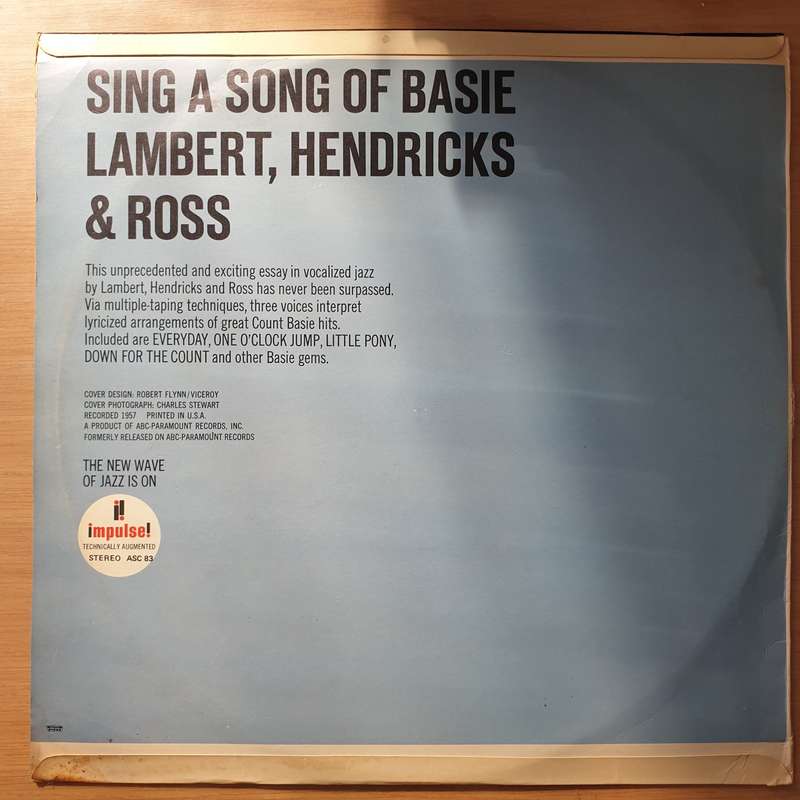 Lambert, Hendricks & Ross  Sing A Song Of Basie - Vinyl LP Record - Very-Good+ Quality (VG+) (...