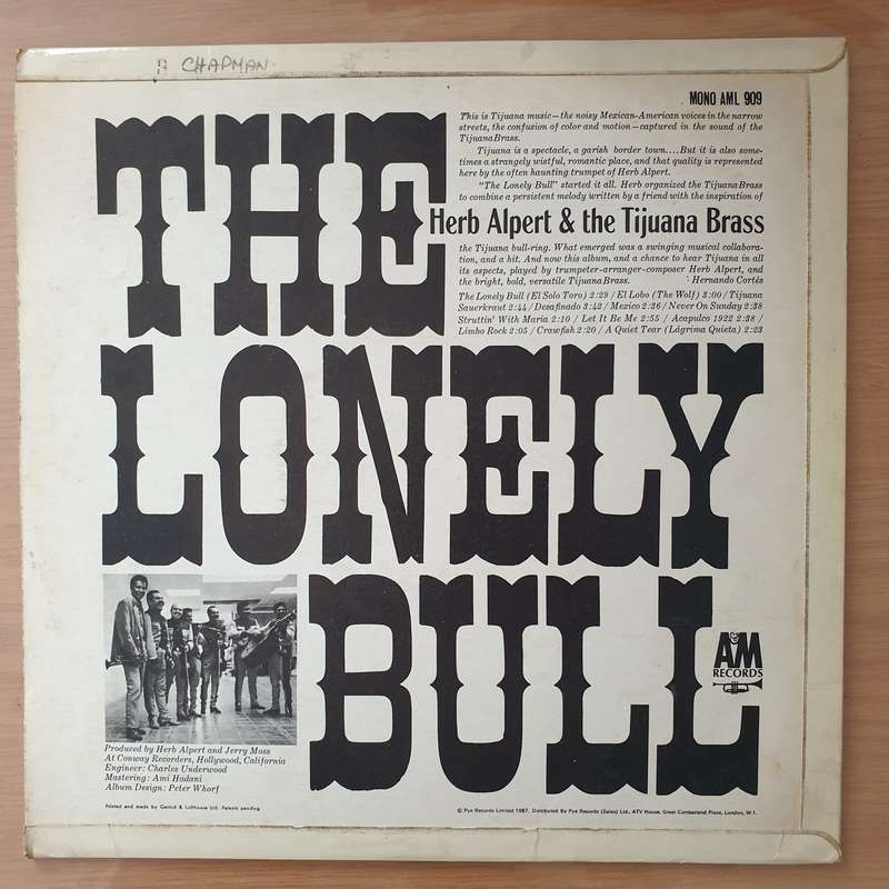 Herb Alpert & The Tijuana Brass  The Lonely Bull - Vinyl LP Record - Very-Good Quality (VG) (v...