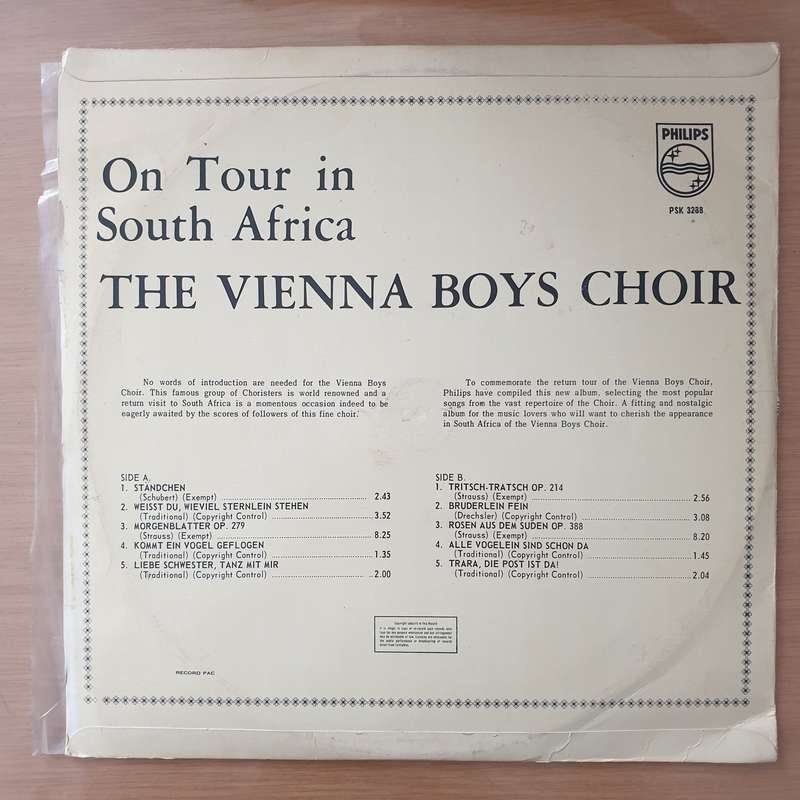The Vienna Boys Choir  On Tour In South Africa - Vinyl LP Record - Very-Good+ Quality (VG+) (v...