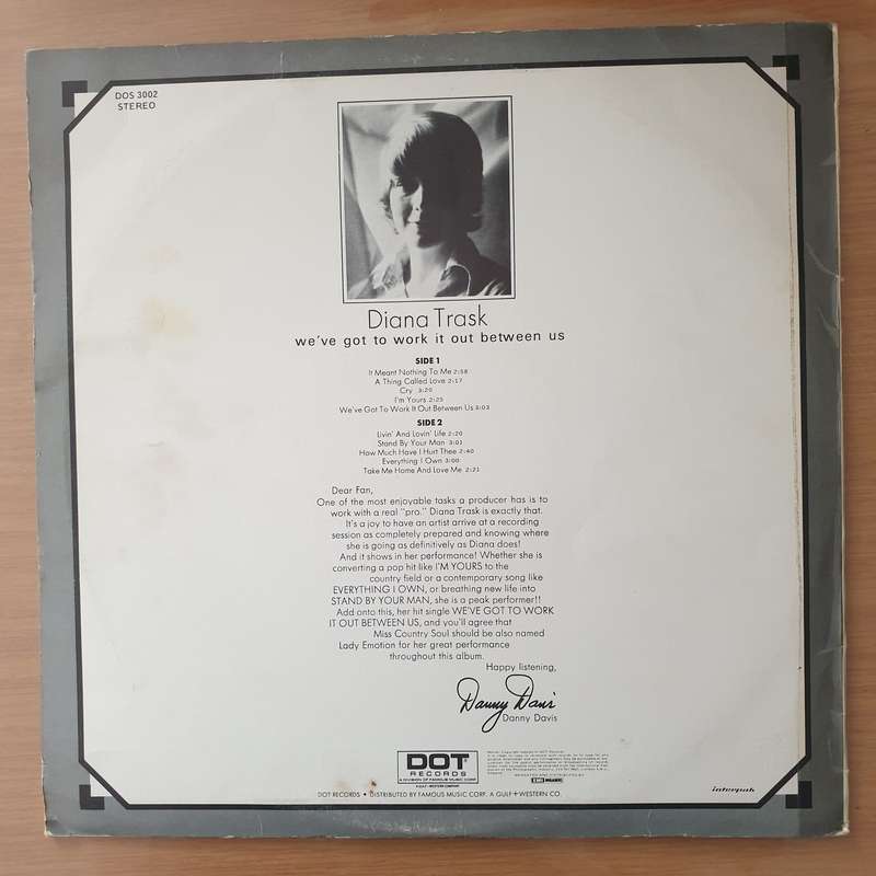 Diana Trask  We've Got To Work It Out Between Us - Vinyl LP Record - Very-Good+ Quality (VG+) ...