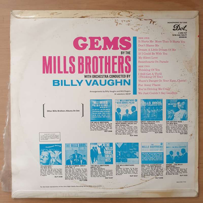 Gems by the Mills Brothers - Vinyl LP Record - Very-Good+ Quality (VG+) (verygoodplus)