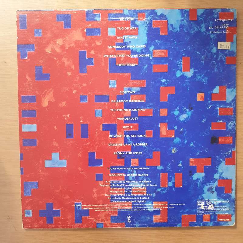 Paul McCartney - Tug of War - Vinyl LP Record - Very-Good+ Quality (VG+) (verygoodplus)