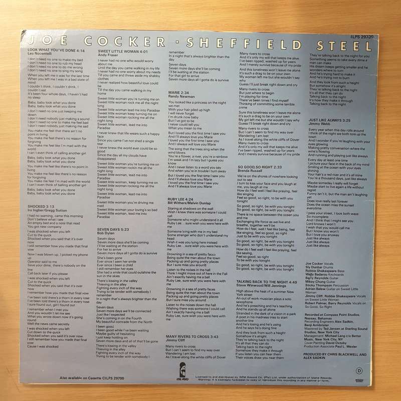 Joe Cocker - Sheffield Steel - Vinyl LP Record - Very-Good+ Quality (VG+) (verygoodplus)