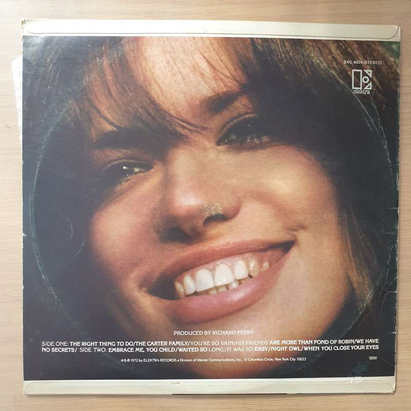 Carly Simon - No Secrets - Vinyl LP Record - Very-Good Quality (VG) (vgood)