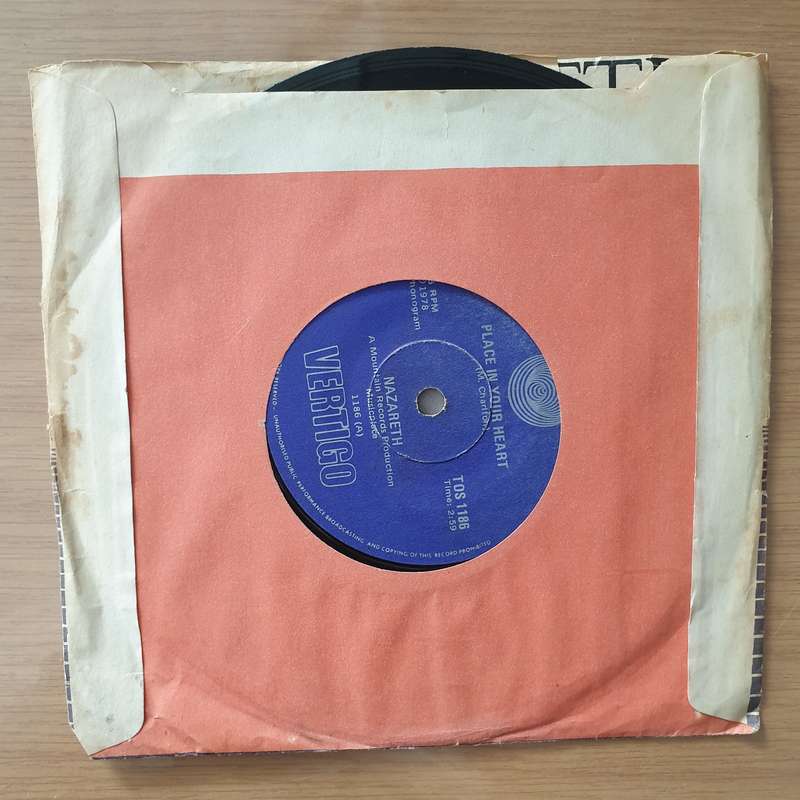 Nazareth  Place In Your Heart - Vinyl 7" Record - Very-Good+ Quality (VG+) (verygoodplus)