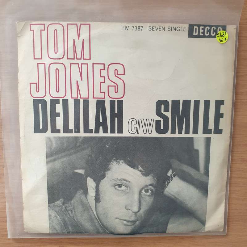 Tom Jones  Delilah/Smile - Vinyl 7" Record - Very-Good+ Quality (VG+) (verygoodplus)