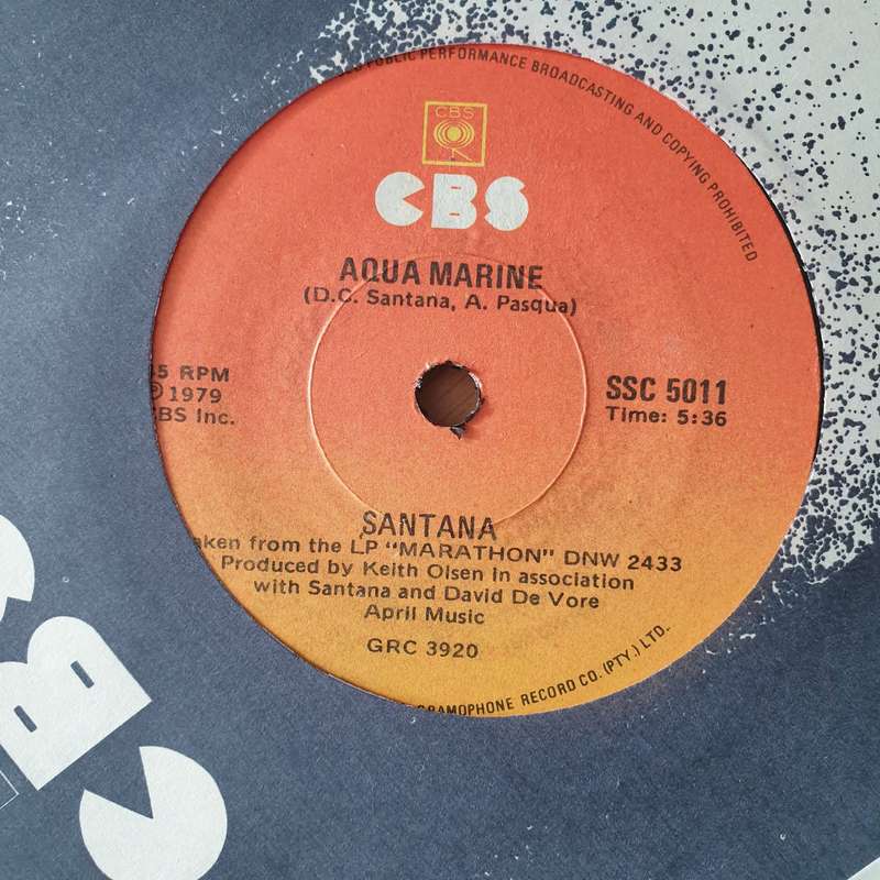 Santana  You Know That I Love You / Aqua Marine - Vinyl 7" Record - Very-Good+ Quality (VG+) (...