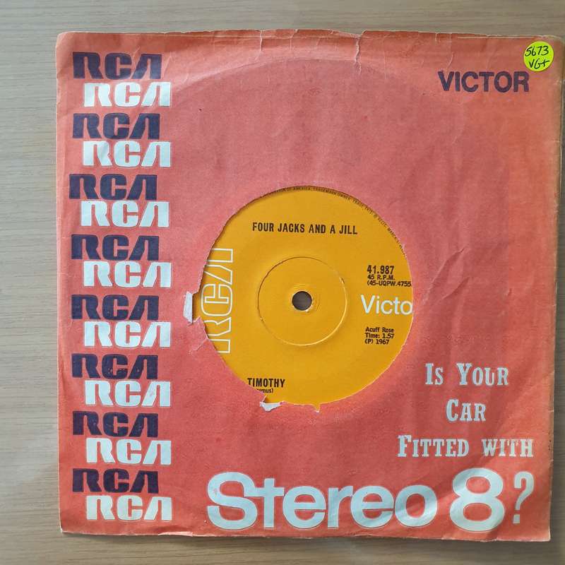Four Jacks And A Jill  Timothy - Vinyl 7" Record - Very-Good+ Quality (VG+) (verygoodplus)