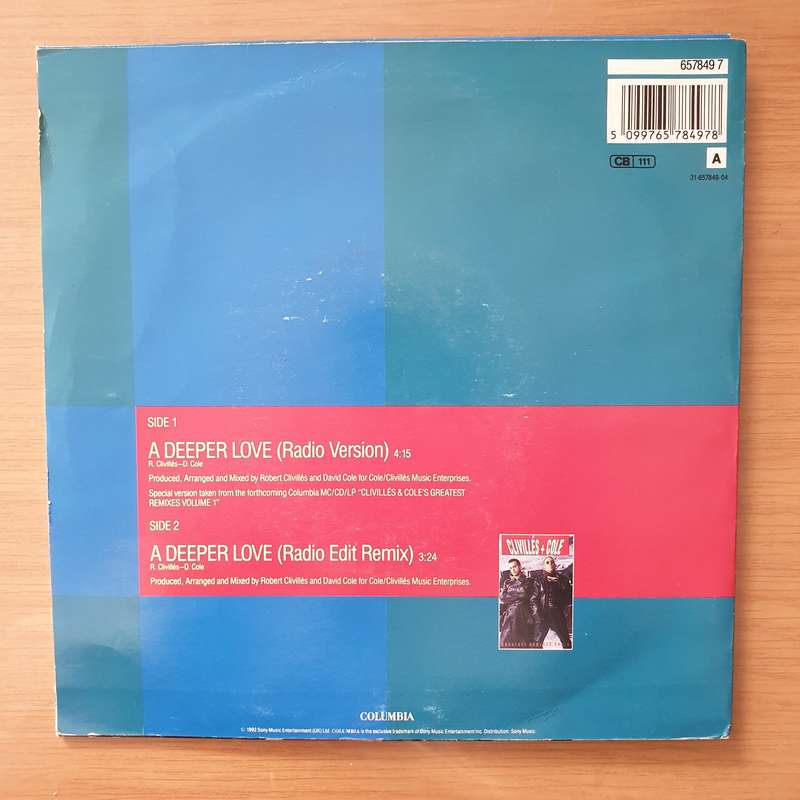 Clivillés & Cole - A Deeper Love (Radio Version) - Vinyl 7" Record - Very-Good+ Quality (VG+) (v...
