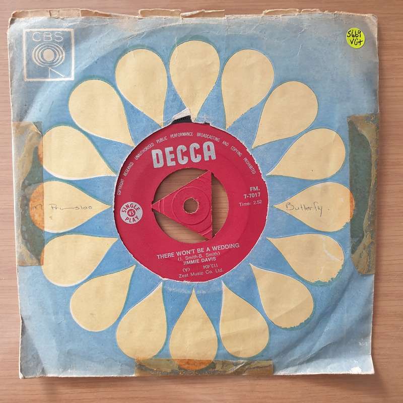 Jimmie Davis  There Won't Be A Wedding - Vinyl 7" Record - Very-Good+ Quality (VG+) (verygoodp...