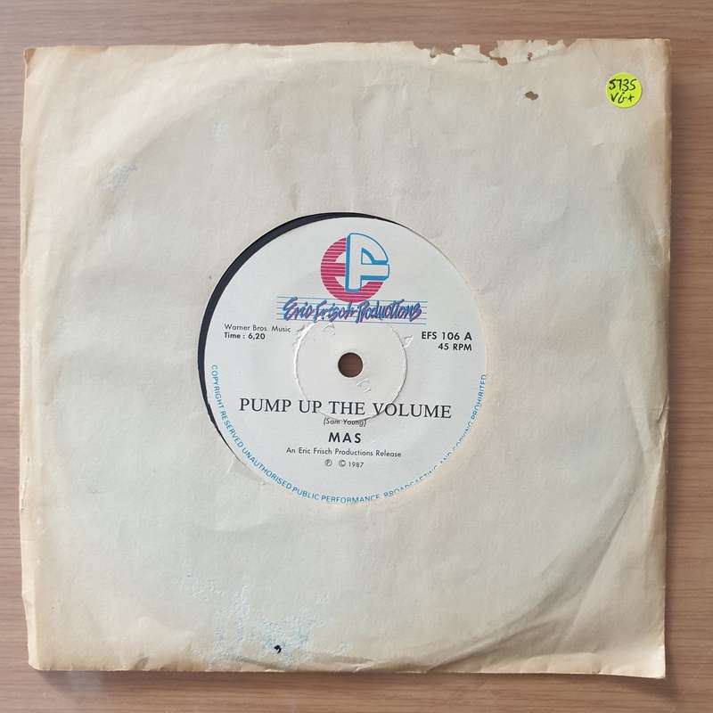 Mas - Pump Up The Volume- Vinyl 7" Record - Very-Good+ Quality (VG+) (verygoodplus)