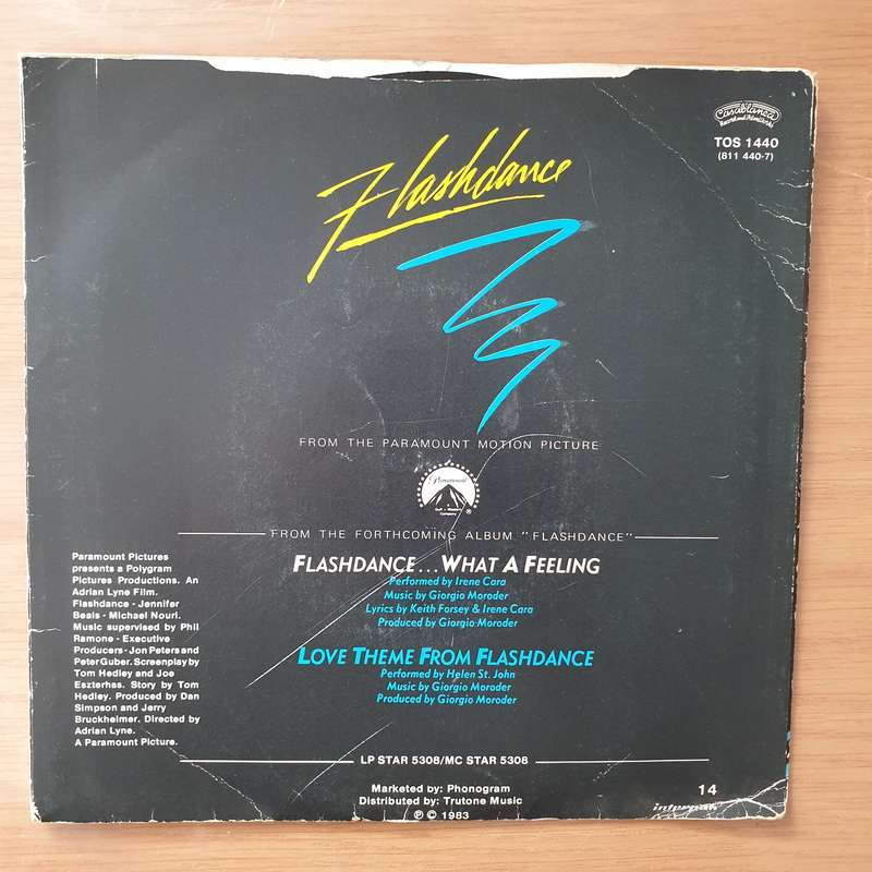 Irene Cara  Flashdance ... What A Feeling - Vinyl 7" Record - Very-Good+ Quality (VG+) (verygo...