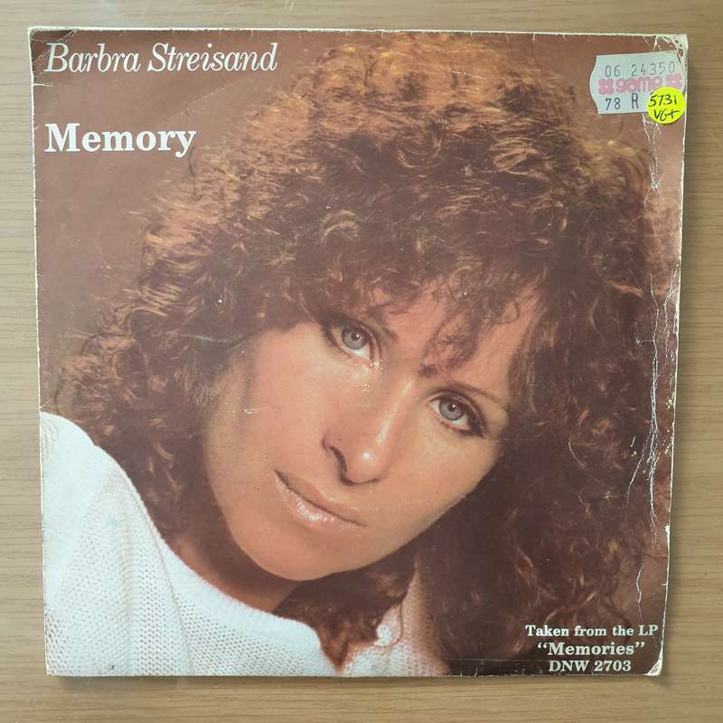 Barbra Streisand  Memory - Vinyl 7" Record - Very-Good+ Quality (VG+) (verygoodplus)