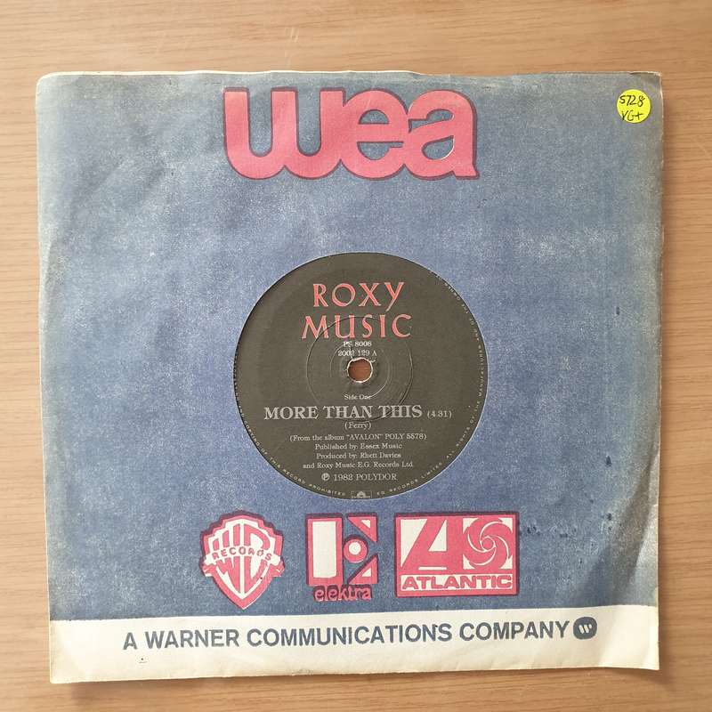 Roxy Music  More Than This - Vinyl 7" Record - Very-Good+ Quality (VG+) (verygoodplus)