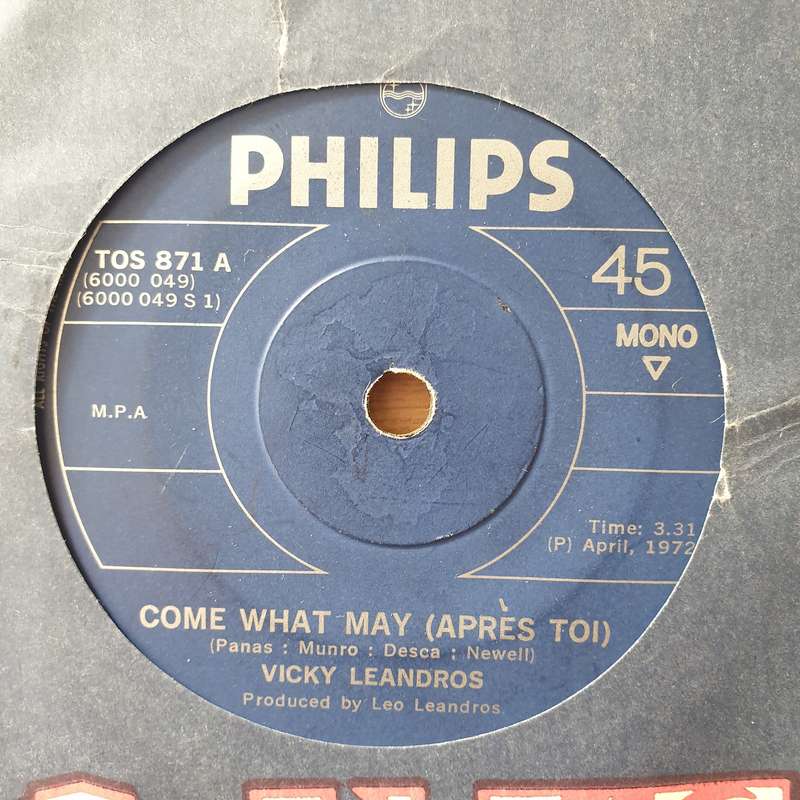 Vicky Leandros  Come What May (Apres Toi) - Vinyl 7" Record - Very-Good+ Quality (VG+) (verygo...