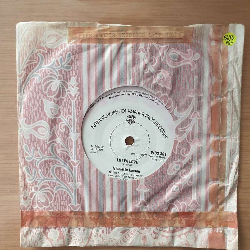 Nicolette Larson  Lotta Love (Rhodesia) - Vinyl 7" Record - Very-Good+ Quality (VG+) (verygood...