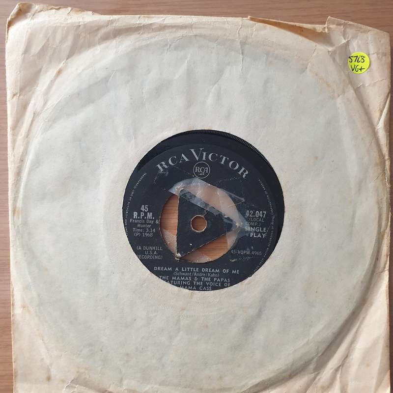 Mamas & the Papas - Mama Cass  Dream A Little Dream Of Me - Vinyl 7" Record - Very-Good+ Quali...