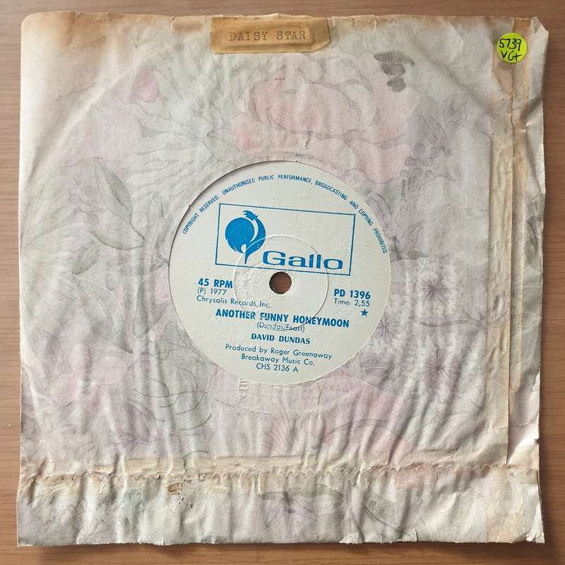 David Dundas  Another Funny Honeymoon (Rhodesia) - Vinyl 7" Record - Very-Good+ Quality (VG+) ...