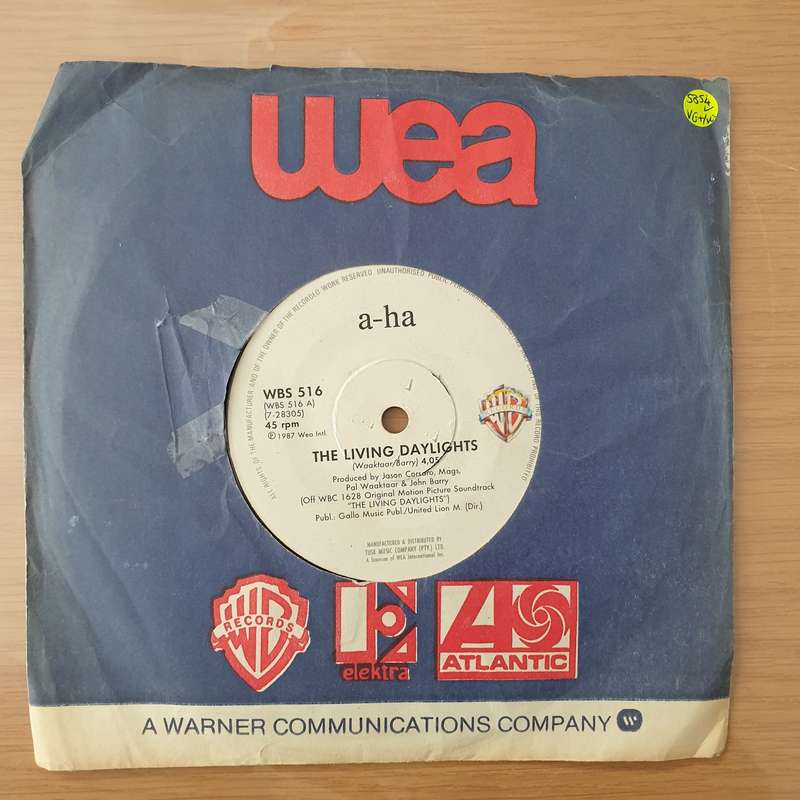 a-ha  The Living Daylights - Vinyl 7" Record - Very-Good+ Quality (VG+)