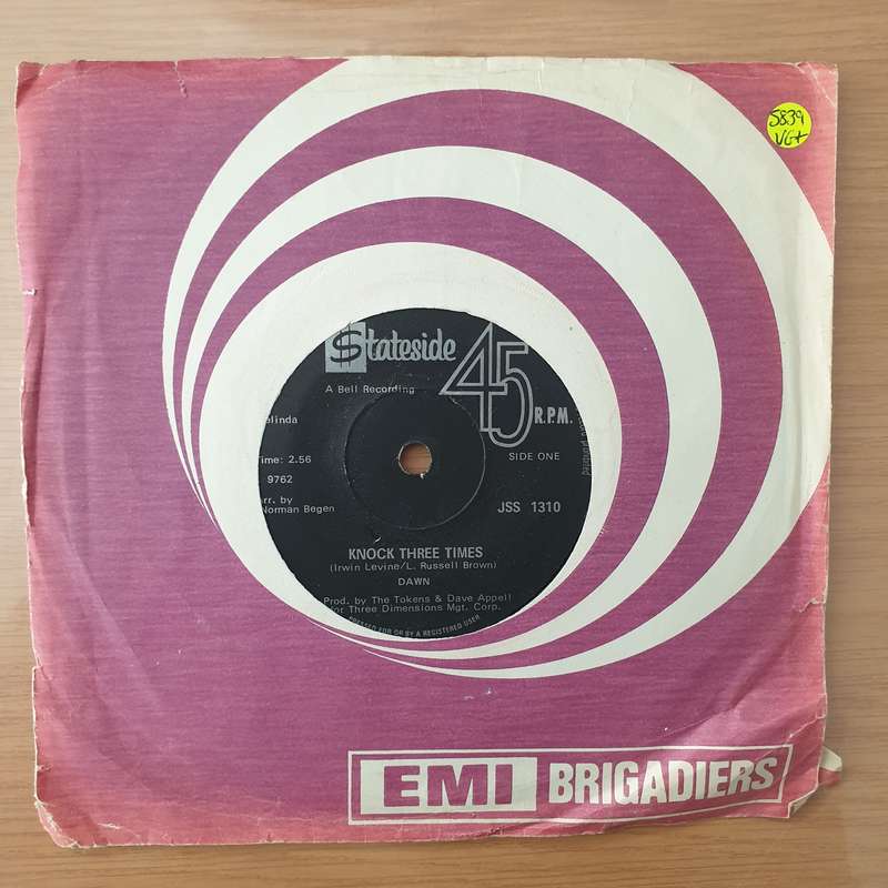 Dawn  Knock Three Times - Vinyl 7" Record - Very-Good+ Quality (VG+)