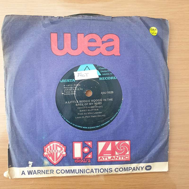 Gary Glitter  A Little Boogie Woogie In The Back Of My Mind - Vinyl 7" Record - Very-Good+ Qua...