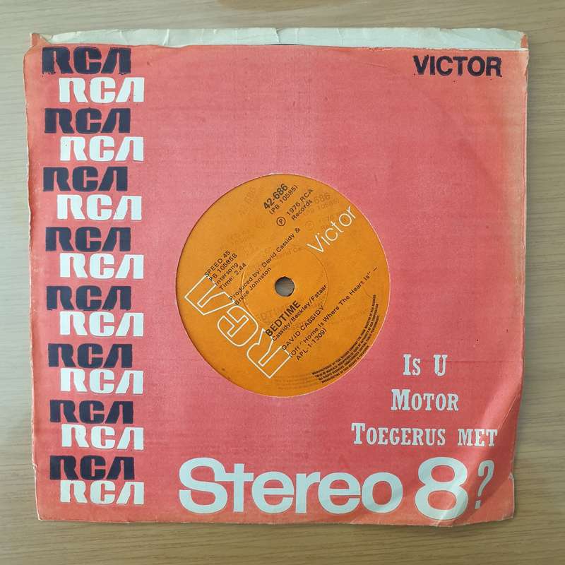 David Cassidy  Tomorrow / Bedtime - Vinyl 7" Record - Very-Good+ Quality (VG+) (verygoodplus)