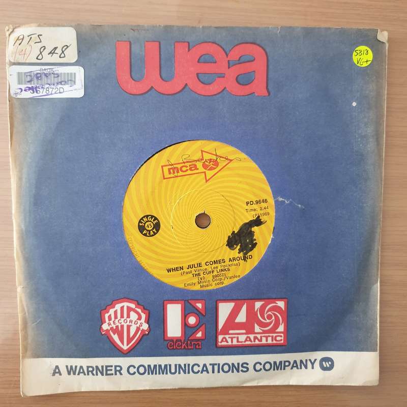 The Cuff Links  When Julie Comes Around / Sally Ann - Vinyl 7" Record - Very-Good+ Quality (VG...