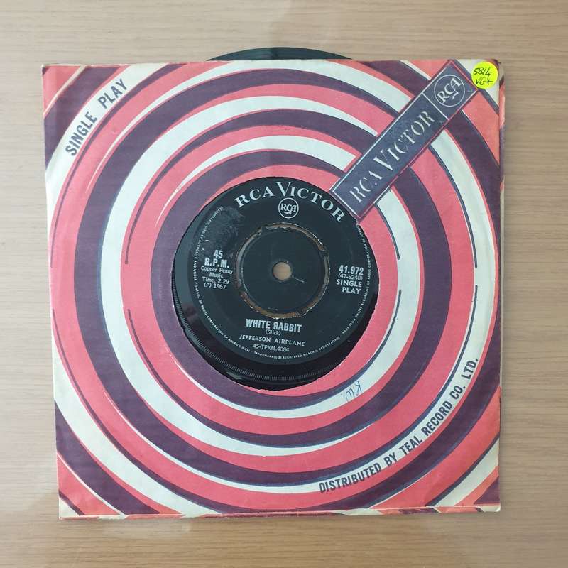 Jefferson Airplane  White Rabbit / Plastic Fantastic Lover - Vinyl 7" Record - Very-Good+ Qual...