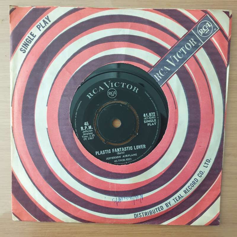 Jefferson Airplane  White Rabbit / Plastic Fantastic Lover - Vinyl 7" Record - Very-Good+ Qual...