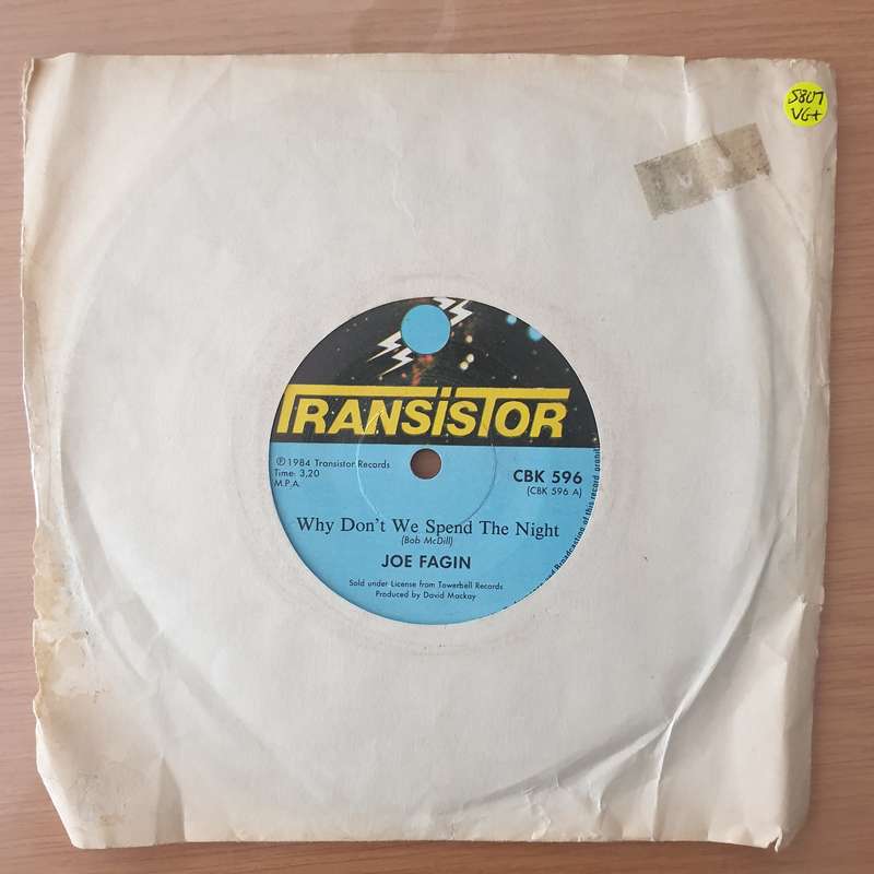 Joe Fagin  Why Don't We Spend The Night - Vinyl 7" Record - Very-Good+ Quality (VG+) (verygood...
